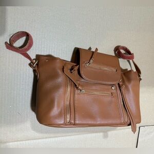 Miss Fong Brown Faux Leather Stroller Bag
